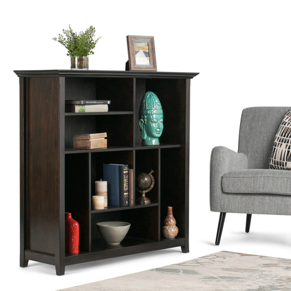 English Elm Amherst Multi Cube Bookcase - Handcrafted Solid Wood Storage Unit In Rich Hickory Brown Finish B136P159435
