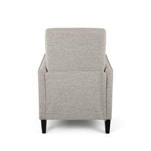 English Elm Pushback Recliner Accent Chair Solid Birch Frame Rivet Detail Mid-century Living Room Seat Light Grey 65532.00LGRY