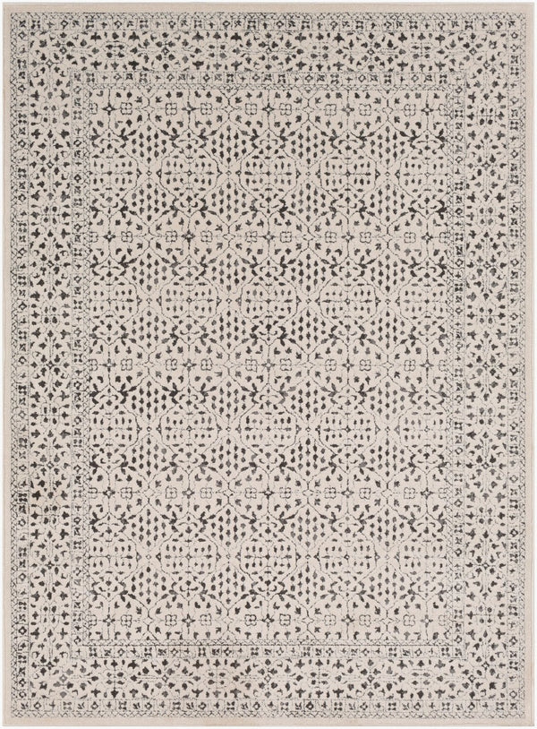 Livabliss Bahar Turkish Machine Woven Geometric Rug for Entryways Hallways and High Traffic Spaces Charcoal, Light 2' x 2'11" BHR2308-23