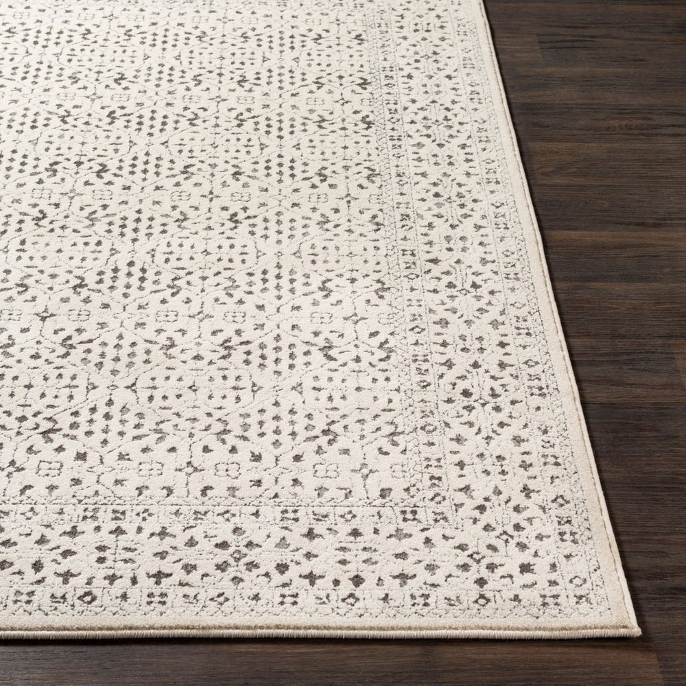Livabliss Bahar Turkish Machine Woven Geometric Rug for Entryways Hallways and High Traffic Spaces Charcoal, Light 2' x 2'11" BHR2308-23