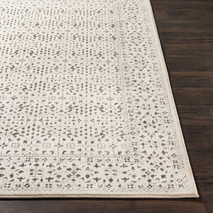 Livabliss Bahar Turkish Machine Woven Geometric Rug for Entryways Hallways and High Traffic Spaces Charcoal, Light 2' x 2'11" BHR2308-23