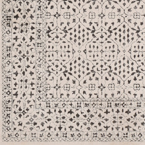 Livabliss Bahar Turkish Machine Woven Geometric Rug for Entryways Hallways and High Traffic Spaces Charcoal, Light 2' x 2'11" BHR2308-23
