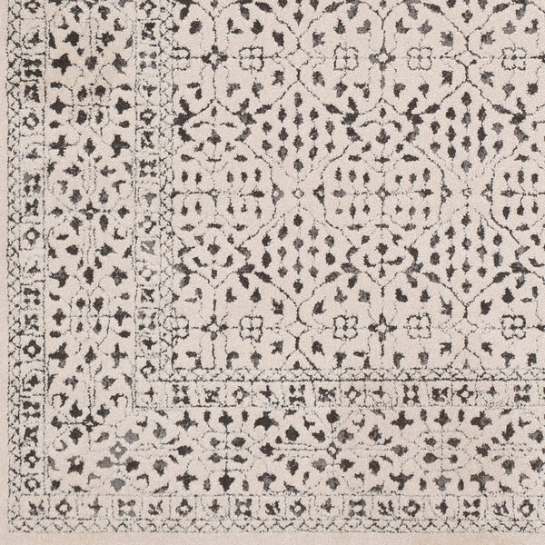 Livabliss Bahar Turkish Machine Woven Geometric Rug for Entryways Hallways and High Traffic Spaces Charcoal, Light 2' x 2'11" BHR2308-23