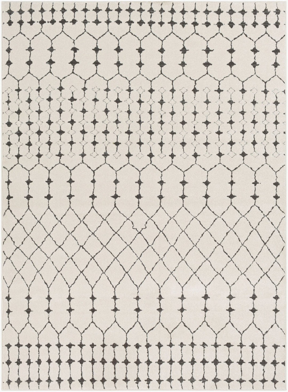 Livabliss Bahar Moroccan Geometric Area Rug with Medium Pile for Entryways and Small Spaces Light Beige, Ch 5'3" x 7'3" BHR2312-5373