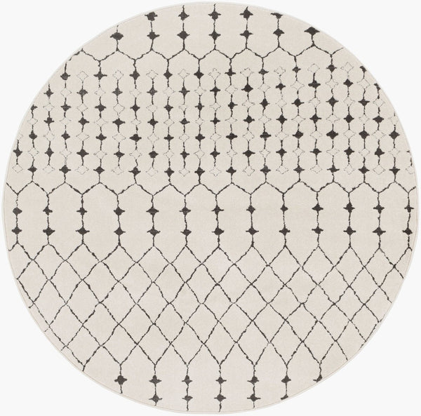 Livabliss Bahar Moroccan Geometric Area Rug with Medium Pile for Entryways and Small Spaces Light Beige, Ch 5'3" x 5'3" BHR2312-53RD