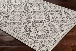 Livabliss Bahar Traditional Turkish Area Rug High Low Pile Polypropylene Living Room Floor Charcoal, Light 6'7" x 6'7" BHR2318-67SQ