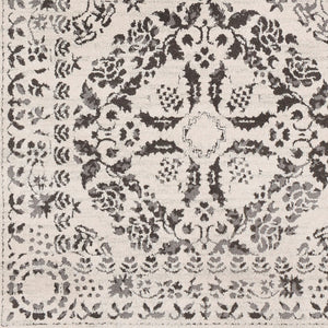 Livabliss Bahar Traditional Turkish Area Rug High Low Pile Polypropylene Living Room Floor Charcoal, Light 6'7" x 6'7" BHR2318-67SQ