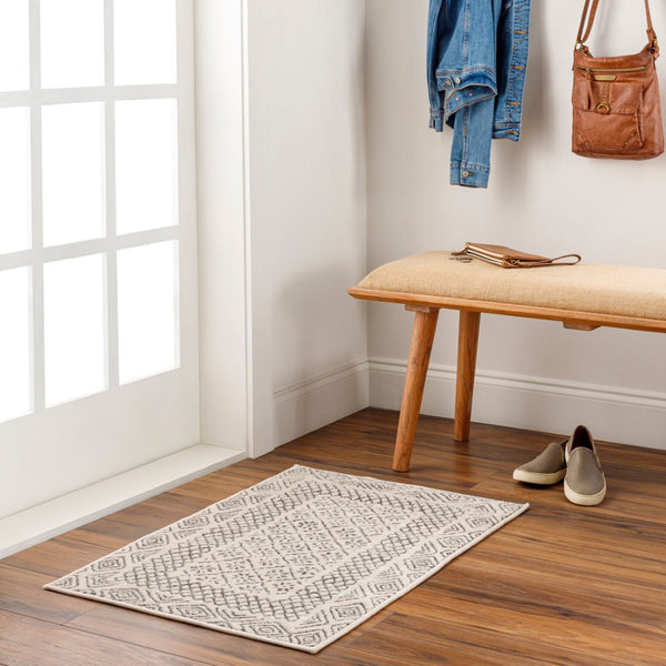 Livabliss Bahar Global Motif Machine Woven Indoor Rug Polypropylene Blend for Living Rooms Light Beige, Ch 2' x 2'11" BHR2321-23