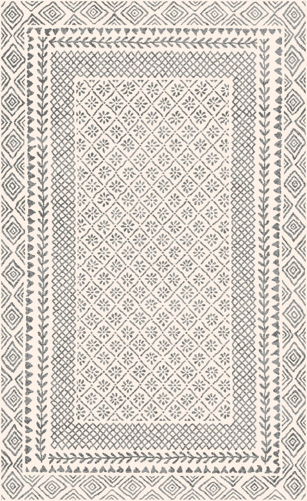 Livabliss Bahar Global Motif Machine Woven Indoor Rug Polypropylene Blend for Living Rooms Light Beige, Ch 3'11" x 5'7" BHR2321-31157