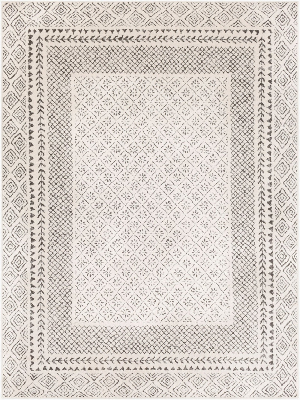 Livabliss Bahar Global Motif Machine Woven Indoor Rug Polypropylene Blend for Living Rooms Light Beige, Ch 5'3" x 7'3" BHR2321-5373