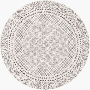 Livabliss Bahar Global Motif Machine Woven Indoor Rug Polypropylene Blend for Living Rooms Light Beige, Ch 6'7" x 6'7" Round BHR2321-67RD