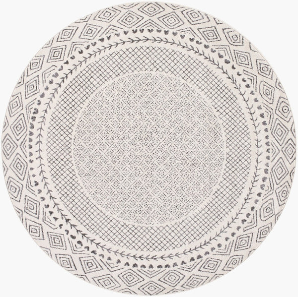 Livabliss Bahar Global Motif Machine Woven Indoor Rug Polypropylene Blend for Living Rooms Light Beige, Ch 6'7" x 6'7" Round BHR2321-67RD