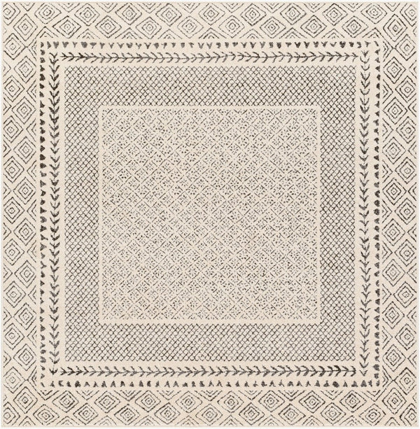 Livabliss Bahar Global Motif Machine Woven Indoor Rug Polypropylene Blend for Living Rooms Light Beige, Ch 6'7" x 6'7" Square BHR2321-67SQ