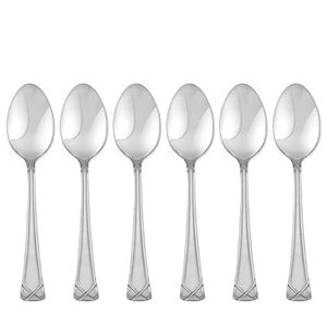 Lenox Hampton Forge EVANSVILE FROSTED SET OF 6 DINNER SPOON Metallic, STAINLESS METAL 226C06DSCC