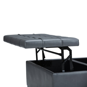 English Elm Harrison Storage Ottoman Coffee Table In Stone Grey - Stylish, Versatile & Family-Friendly Design B136P159148