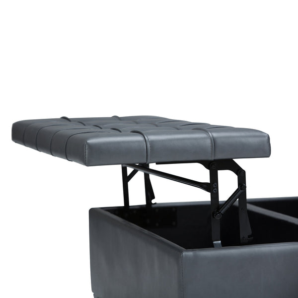 English Elm Harrison Storage Ottoman Coffee Table In Stone Grey - Stylish, Versatile & Family-Friendly Design B136P159148