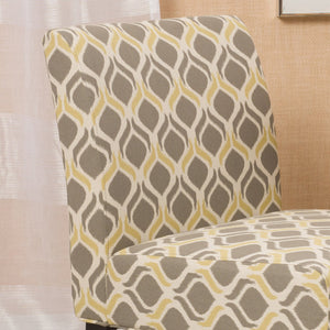 English Elm Accent Chair with Rubberwood Legs Plush Upholstered Seat for Living Room or Bedroom Grey Multi 57764.00YGAY