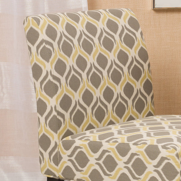 English Elm Accent Chair with Rubberwood Legs Plush Upholstered Seat for Living Room or Bedroom Grey Multi 57764.00YGAY