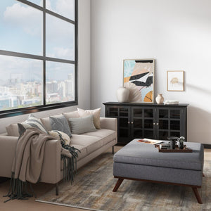 English Elm Owen Square Storage Ottoman - Stylish Slate Grey Coffee Table With Hydraulic Lift & Multi-Use Design B136P159178-GIGA