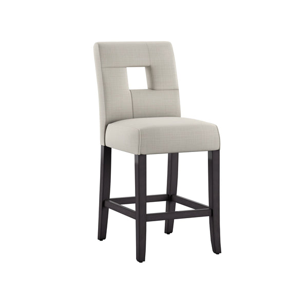 Homelegance By Top-Line Adalynn Keyhole Counter Height High Back Stools (Set of 2) Black Rubberwood