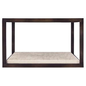 Bernhardt Bernhardt Kinsley Rectangular Cocktail Table With Bronze Tubular Frame, Travertine Shelf & Casters 533021