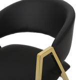 Christopher Knight Home® - Noble House - Gazo Modern Upholstered Dining Chair, Black and Gold - Set of 2