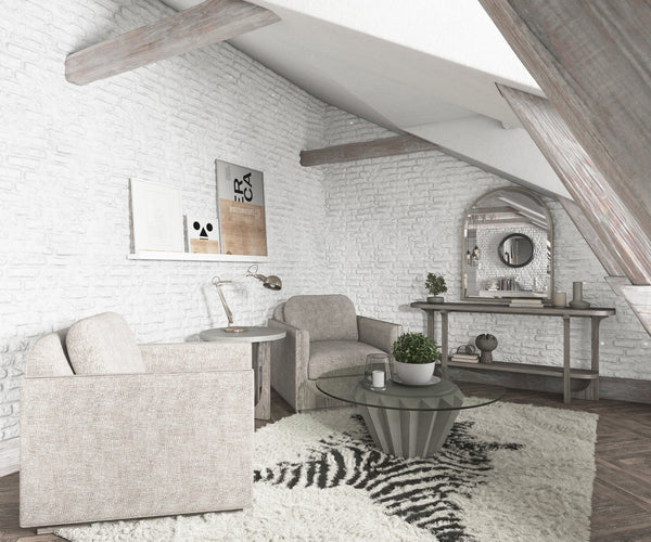 A.R.T. Furniture Bastion Lounge Chair In Mink Finish - Contemporary Design With Silvery Chenille Blend Fabric Comfort  Parrwood Frame In The Mink Finish 763503-5354