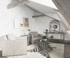 A.R.T. Furniture Vault Cocktail Table With Concrete-look Base, Parawood Solids & Oak Veneers For Stylish Living Spaces Gray Resin,Glass 285382-1049