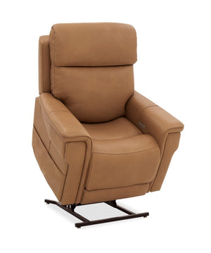 Hooker Furniture Lyra Semi-Aniline Top Grain Leather Power Lift Recliner With Wireless Charging, Cupholder, Lumbar Brown RC622-PHLL4-082