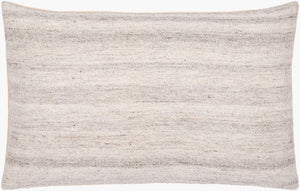 Surya Bonnie 14"L X 22"W Country Cottage Lumbar Pillow - Soft Cotton & Wool Blend With Intricate Stitching Light Gray Cotton,Wool,Cotton Bie001-1422