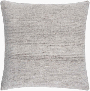 Surya Bonnie 18"X18" Country Cottage Accent Pillow - Luxurious Cotton-wool Blend With Intricate Stitching Light Gray Cotton,Wool,Cotton Bie001-1818