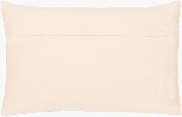 Surya Bonnie 14"L X 22"W Country Cottage Lumbar Pillow - Soft Cotton & Wool Blend With Intricate Stitching Light Gray Cotton,Wool,Cotton Bie001-1422