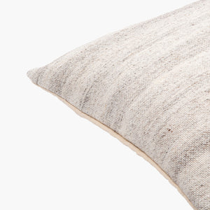 Surya Bonnie 14"L X 22"W Country Cottage Lumbar Pillow - Soft Cotton & Wool Blend With Intricate Stitching Light Gray Cotton,Wool,Cotton Bie001-1422