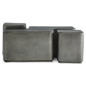 Bernhardt Bernhardt Juri Cocktail Table In Graphite Cast Aluminum — Sculptural Modular Centerpiece, Outdoor-Ready 347407