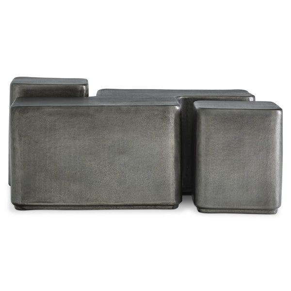 Bernhardt Bernhardt Juri Square Accent Table In Graphite Cast Aluminum — Modern Sculptural Occasional Table, Durable 347417