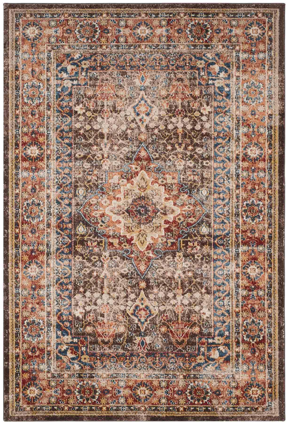 Safavieh Bijar 652 Power Loomed Traditional Rug Brown / Rust 4' x 4' Round