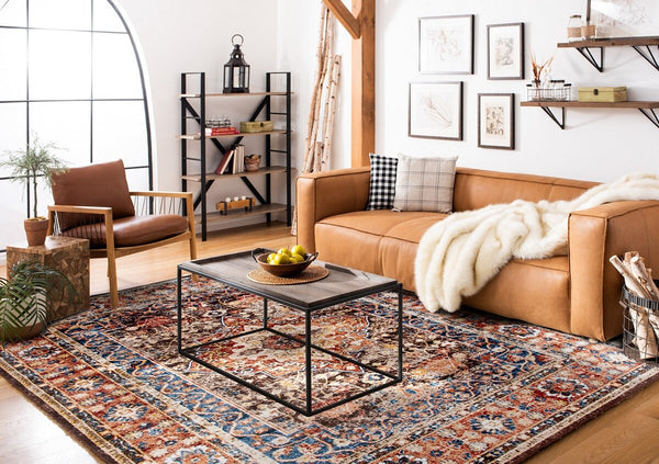 Safavieh Bijar 652 Power Loomed Traditional Rug Brown / Rust 4' x 4' Round