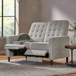 English Elm Christopher Knight Home® - DOUBLE Recliner Fabric Sofa with Plush Cushions and Space-Saving Design for Living Rooms, 49"L LIGHT GREY 72478.00FLGRYTW