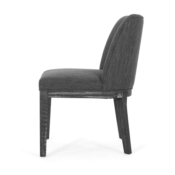 English Elm Dining Chair Set of 2 Solid Wood Textured Fabric Upholstered Farmhouse Modern Style 69408.00FCHAR