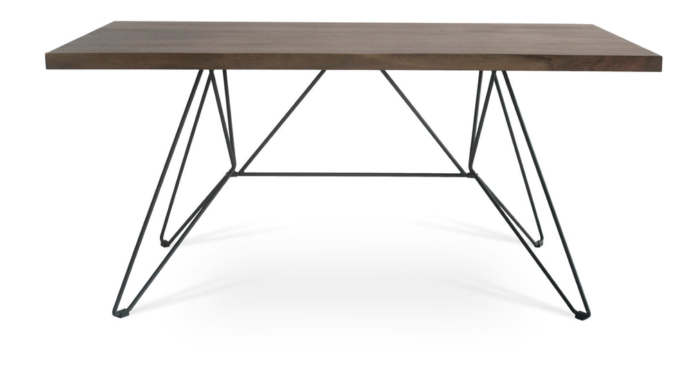 Soho Concept Billiani Dining Table: Live Edge Solid Walnut Top & Sturdy Black Steel Base - W160 X D80 Cm   Soho-concept-dining-chair-13634