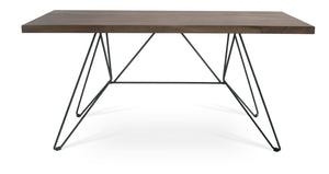 Soho Concept Billiani Dining Table: Live Edge Solid Walnut Top & Sturdy Black Steel Base - W160 X D80 Cm   Soho-concept-dining-chair-13634