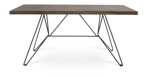 Soho Concept Billiani Dining Table: Live Edge Solid Walnut Top & Sturdy Black Steel Base - W160 X D80 Cm   Soho-concept-dining-chair-13634