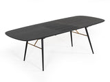 VIG Furniture Modrest Billy Modern Black Oak & Gold Extendable Dining Table VGDWJ3498