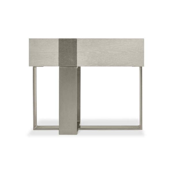 Bernhardt Bernhardt Tempo Nightstand With Wire-Brushed Oak, Satin Nickel Aluminum Base, Soft-Close Drawer & Usb Charging 346219L