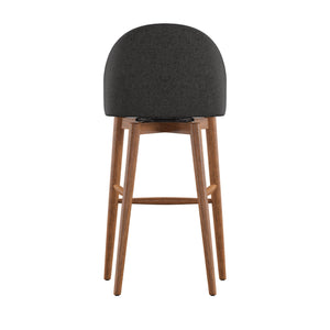 Homelegance By Top-Line Montague Mid-Century Wood Swivel Bar Height Stools (Set of 2) Dark Grey Rubberwood