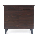 Christopher Knight Home® - Noble House - Wilnona Modern 3-Shelf Walnut Finished Faux Wood Cabinet with Sonoma Oak Interior