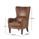 Christopher Knight Home® - Noble House - Lorenzo Contemporary Microfiber Wingback Club Chair with Nailhead Trim