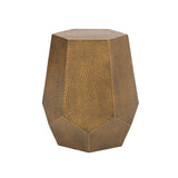 Christopher Knight Home® - Noble House - Pamsha Modern Hammered Iron Geometric Side Table, Brushed Antique Gold