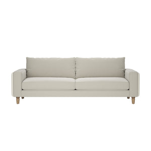 A.R.T. Furniture Barret Sofa - Luxurious Sand Velvet With Channeled Detailing And Sleek Track Arms For Modern Elegance Beige Inside, Velvet Sand Colored Polyester Fabric,Outback In Faux,Leather Parchement Colored Material 735501-5911