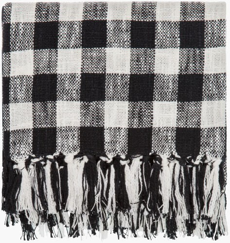 Surya Briar 50"W X 60"L Cotton Woven Throw Blanket – Cozy Charm With Fringe For Cottage-style Homes  Cotton,Cotton Bir1000-5060